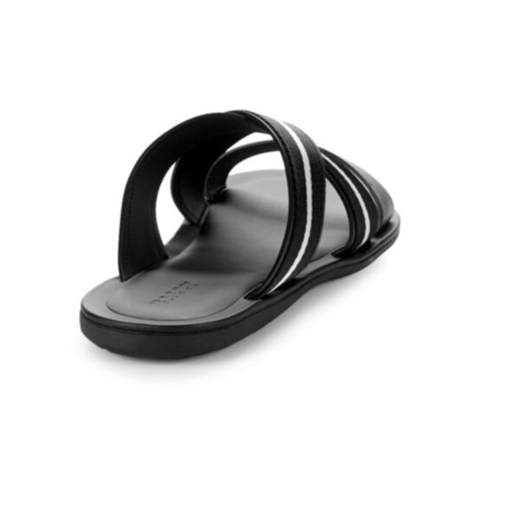 Bally Men\'s Sasha Slide Textile and Leather Black Sandals 9 US 6234150 NIB $450 main image 7